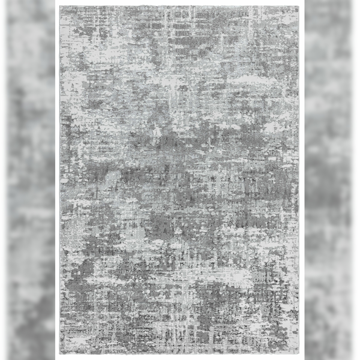 Teppich Velours Metallic-Glanz abstrakt | 160x230cm, 11mm Florhöhe | Silbergrau | Strapazierfähig | Wohnzimmer | PARMA-Sorbolo | Kadima Design Image