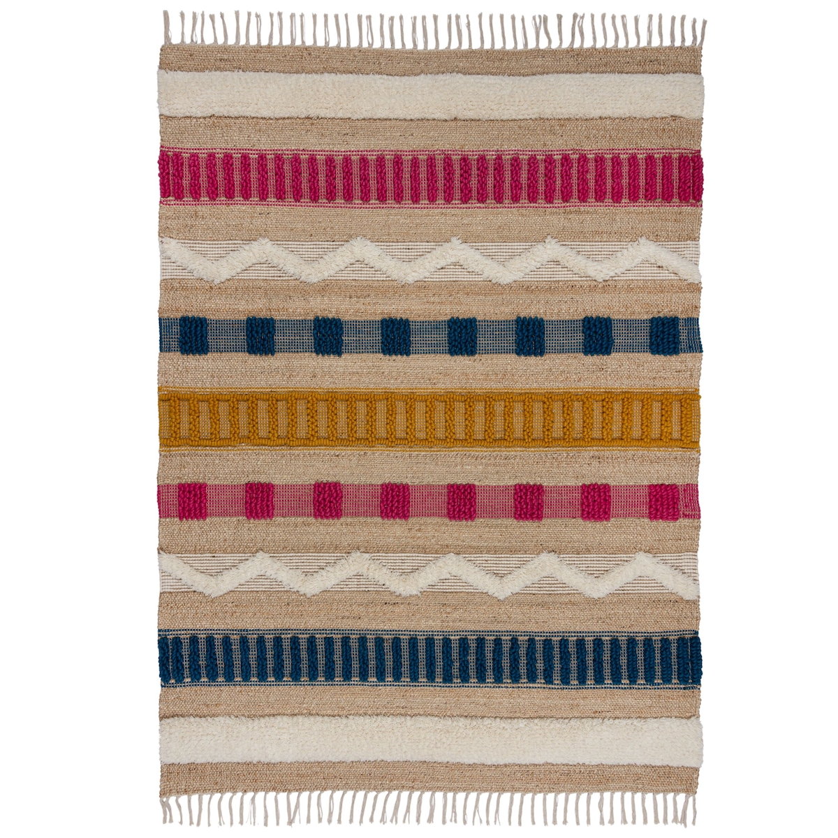 Handgewebter Naturteppich in Skandi-Tönen `Wharfe`. Farbe: Multi, 160x230 cm | Kadima Design Image