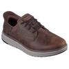 Slip-On Sneaker SKECHERS "ORELL-YATES", Herren, Gr. 48,5, braun (dunkelbraun), Leder, Lederimitat, casual, Schuhe, Slipper, Sneaker, Freizeitschuh mit Slip-Ins Technologie