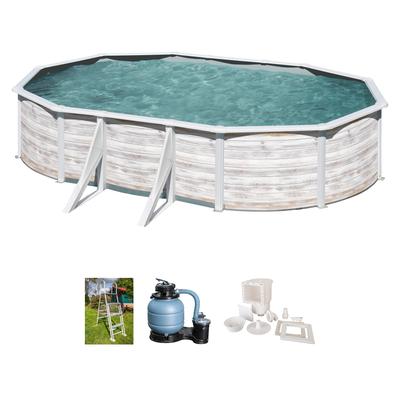Ovalpool GRE "FINLANDIA", beige (weiß), B:300cm H:120cm L:500cm, Schwimmbecken, Höhe: 120 cm, in versch. Größen erhältlich Image