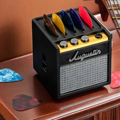 Plectrum Holder Amp Speaker Guitar Pick Holder Box Organizer Retro Guitar Amp Model for Bass