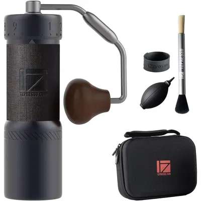 J-Ultra Manual Coffee Grinder Iron Gray, Conical Burr, Foldable Handle, Magnet Catch Cup Capacity