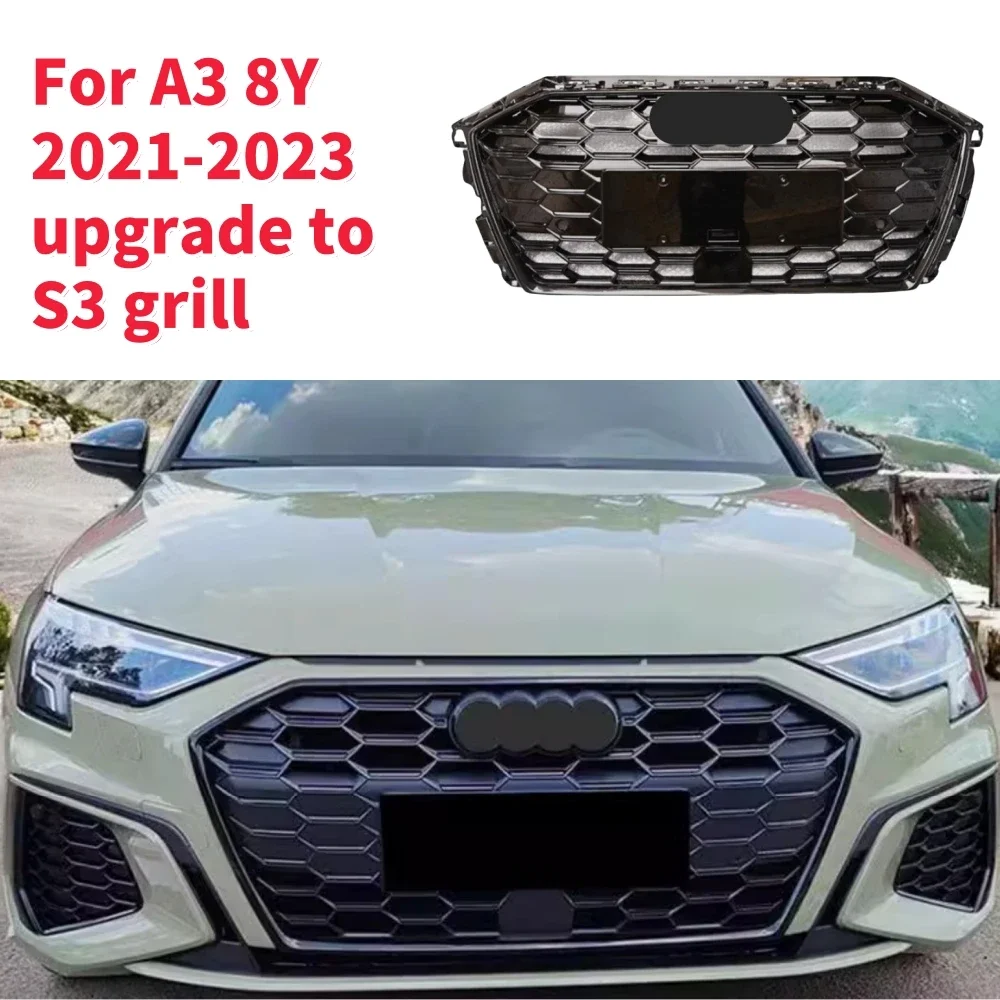 Griglie da corsa griglia del cofano anteriore griglia del paraurti anteriore dell'auto griglia centrale per griglia S3 per Audi A3/S3 8Y 2021-2023