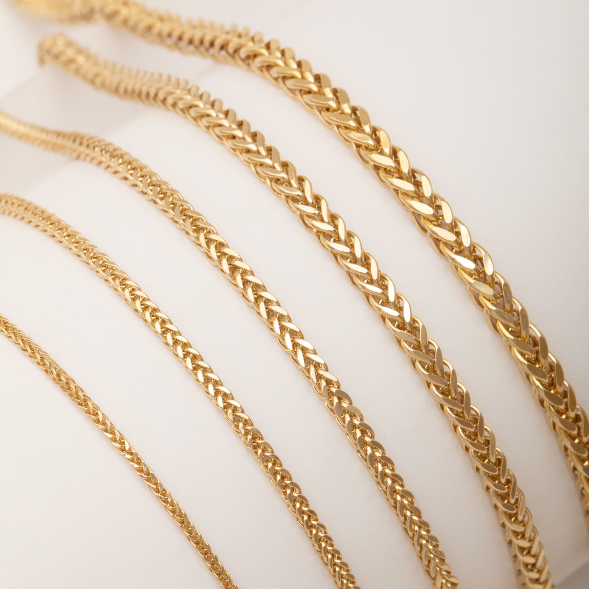 Collana a catena di grano in oro 14 carati, collana a catena di grano in oro massiccio, collana a catena di grano per tutti i giorni, catena in oro ma
