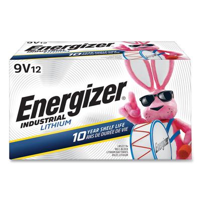 Energizer Industrial Lithium 9V Battery, 9 V, 12/Box (EVELN522) Pack of 12 Energizer® Batteries