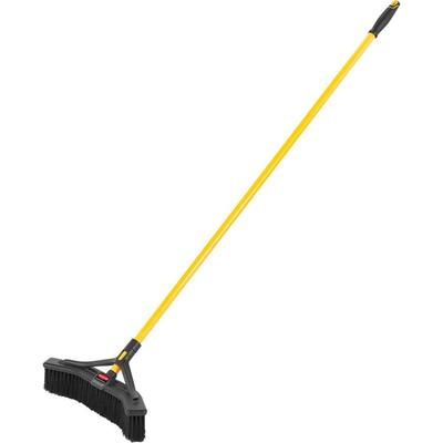 Rubbermaid Commercial Maximizer Push/Center 18" Broom, Polypropylene Bristle, 58.1" Overall Length, Steel Handle, 6/Carton (RCP2018727CT) Case of 6 Ru