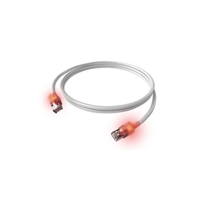 EasyLan DualBoot LED Patchkabel RJ45 S/FTP Kat.6A (Class EA), mit saCon Stecker, LSOH, weiß, 1,5 m Image