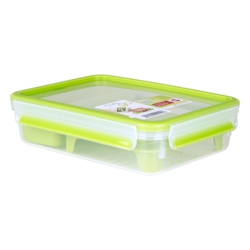 Emsa Clip & Go Frischhaltedose, Frischhalte Box, Dose, Aufbewahrungsdose, Clipbox, Kunststoff, Grün, 1.2 L, 518099 Image