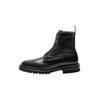 Schnürboots HENRY STEVENS "Winston PDB5", Herren, Gr. 44, grau (dunkelgrau), Leder, klassisch, Schuhe