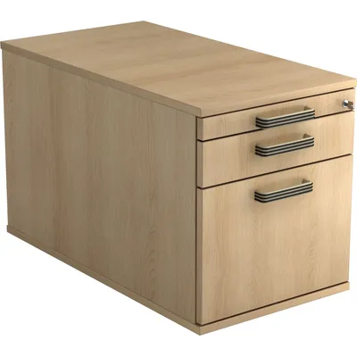 Hammerbacher Rollcontainer 80cm 1 Schub 1 Hängeregistratur Schloss Streifengriff Eiche Image