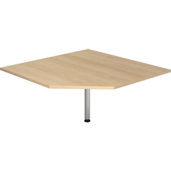 Hammerbacher Verkettungsplatte trapezform 120x120cm mit Fuß Eiche/Silber Image