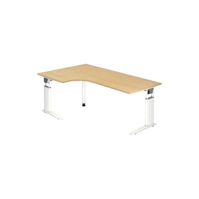Hammerbacher Winkeltisch C-Fuß 200x120cm 90 Grad Ahorn/Weiß Image