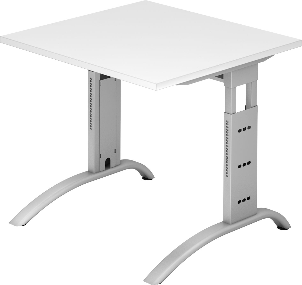 Hammerbacher Schreibtisch 80x80cm höhenverstellbar bis 85cm Weiß Image