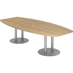 Hammerbacher Konferenztisch T-Serie 280x130/85cm Säulenfuß eiche/silber Image