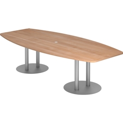 Hammerbacher Konferenztisch T-Serie 280x130/85cm Säulenfuß nussbaum/silber Image