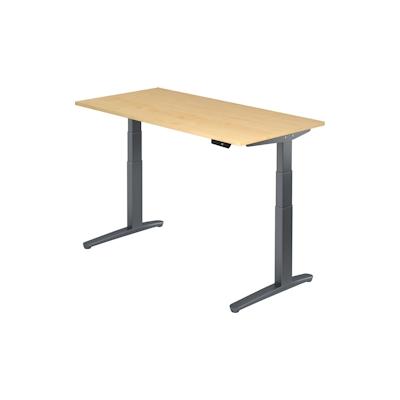 Hammerbacher Sitz-Steh-Schreibtisch elektrisch 160x80cm Ahorn/Graphit