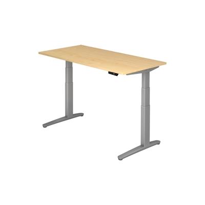 Hammerbacher Sitz-Steh-Schreibtisch elektrisch 160x80cm Ahorn/Silber