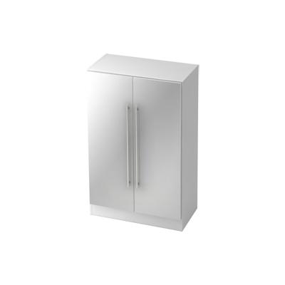 Hammerbacher Schrank Solid 3OH BxTxH 80x42x127cm Griff RE Weiß/Silber Image