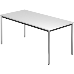 Hammerbacher Besprechungstisch Rundfuß 160x80 Weiß/Chrom Image