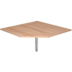 Hammerbacher Verkettungsplatte trapezform 120x120cm mit Fuß eckig Nussbaum/Silber Image