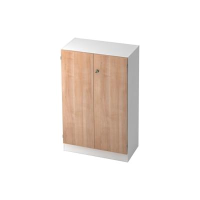 Hammerbacher Schrank Solid 3OH BxTxH 80x42x127cm Griff SG Weiß/Nussbaum Image