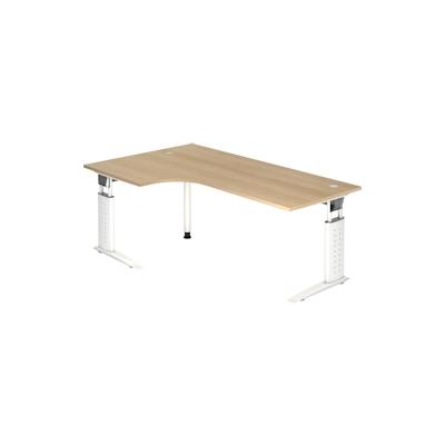 Hammerbacher Winkeltisch C-Fuß 200x120cm 90 Grad Eiche/Weiß Image