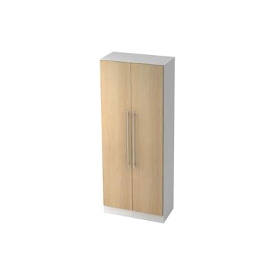 Hammerbacher Schrank Solid 5OH BxTxH 80x42x200,4cm Griff RE Weiß/Eiche Image