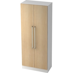Hammerbacher Schrank Solid 5OH BxTxH 80x42x200,4cm Griff CE Weiß/Eiche Image