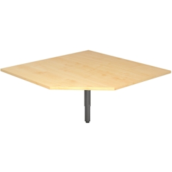 Hammerbacher Verkettungsplatte trapezform 120x120cm mit Fuß eckig Ahorn/Graphit Image