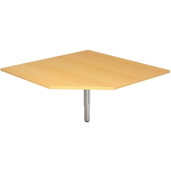 Hammerbacher Verkettungsplatte trapezform 120x120cm mit Fuß eckig Buche/Silber Image