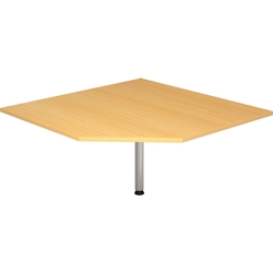 Hammerbacher Verkettungsplatte trapezform 120x120cm mit Fuß Buche/Silber Image