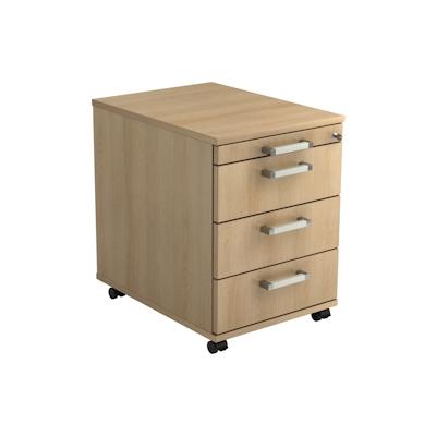 Hammerbacher Rollcontainer 58cm 3 Schübe Schloss Chromgriff Eiche Image