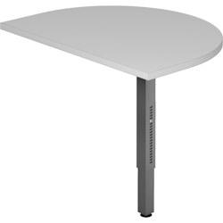 Hammerbacher Anbautisch mit Fuß eckig 60x80cm Grau/Graphit Image