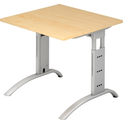 Hammerbacher Schreibtisch 80x80cm höhenverstellbar bis 85cm Ahorn Image
