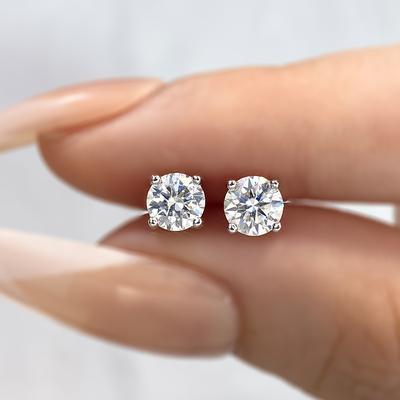 TEMU Sparkle 0.5/1/2ct Moissanite Stud Earrings 925 Sterling Silvery Wedding Earrings Valentine's Day Gift Bridal Jewelry For Women For Your Image