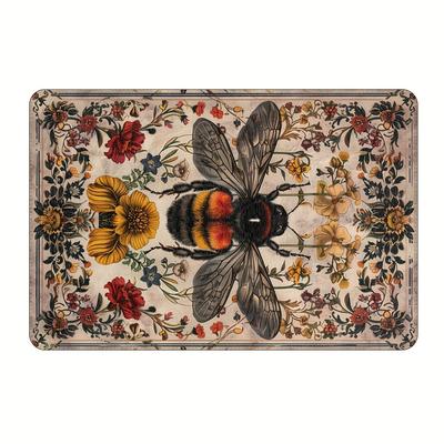 TEMU 1 Piece Retro Bee Pattern Doormat Living Room Kitchen Supplies Square Weight 480 Grams Thickness 1 Image