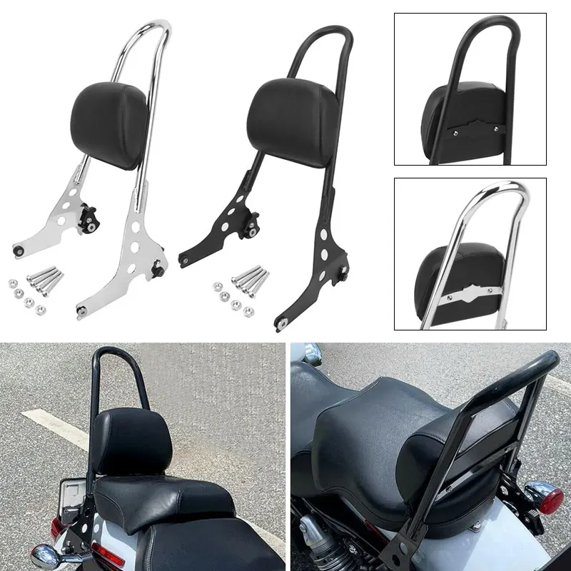 Motorrad Abnehmbare Hinten Passagier Rückenlehne Pad Sissy Bar Kissen Für Harley Sportster XL883 1200X48 Vierzig Acht 2004-2023 Image