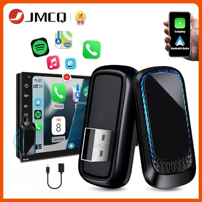 2-in-1 Mini Carplay Wireless Adapter Plug & Play Carplay Wireless und Android Auto Car AI Box für OEM Wired CarPlay Cars