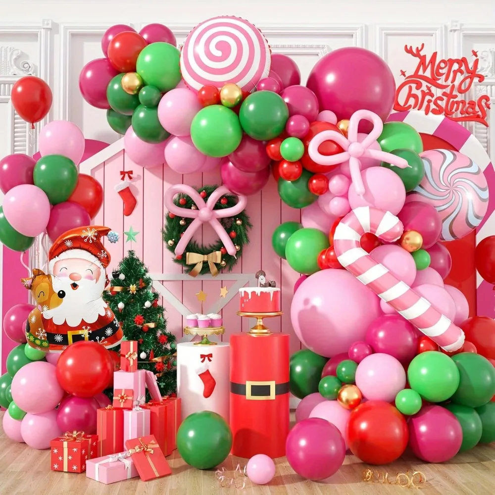 Weihnachts ballon bogen Set 153 Stück Aluminium folie und Latex ballon Santa für Neujahr Weihnachten und Geburtstags feier Dekorationen Image
