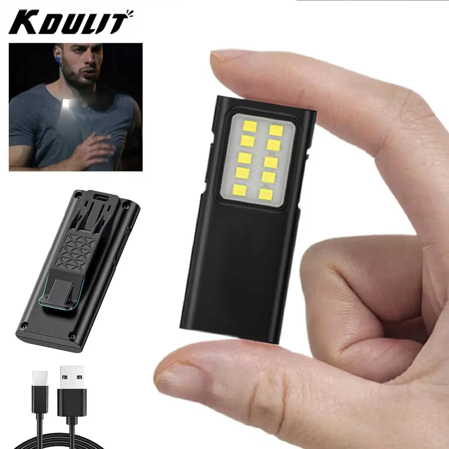 LED-Schlüsselanhänger, tragbare EDC-Taschenlampe, Arbeitsleuchte, Typ C, wiederaufladbar, Mini-Taschenlampe, Camping-Taschenlaterne im Freien, tragbare Laterne