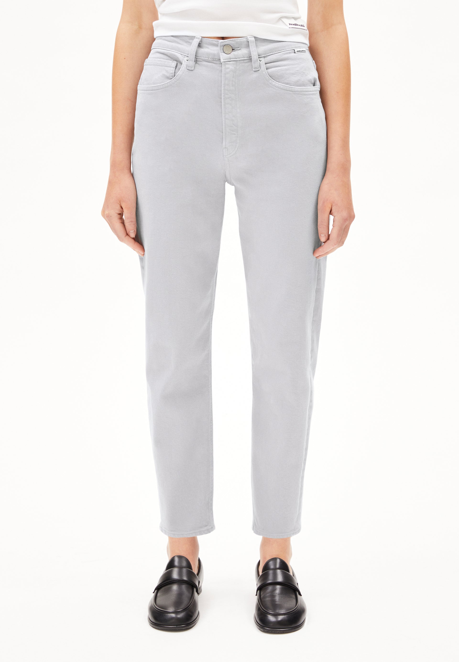 MAIRAA | Mom Jeans recycelter Baumwoll Mix Comfort Stretch - grau (33-32) Image