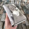 2023 nuovi portafogli da uomo in pelle di serpente di design moda portafoglio con cerniera in vera pelle per il tempo libero pochette di grande capacità 50