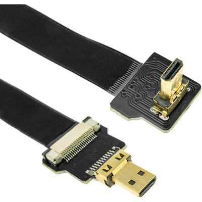 Bematik - Flaches HDMI-Videokabel fpv 50 cm micro D-Stecker auf micro D-Stecker mit Winkel Image