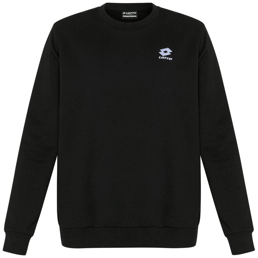 Sweatshirt LOTTO, Herren, Gr. M (48/50), schwarz (caviar), 80% Baumwolle, 20% Polyester, unifarben, Rundhals, Rippbündchen, Sweatshirts, - in sportlich-schlichtem Design Image