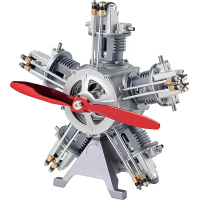 5-Cylinder Radial Engine Model Kit That Runs Mechanical Metal Assembly