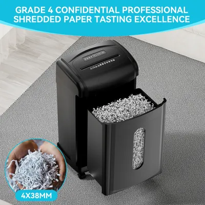 Paper Shredder 7.9 Gallon Bin Shred Credit Card Mail Staple Clip Security Level Document Shredder