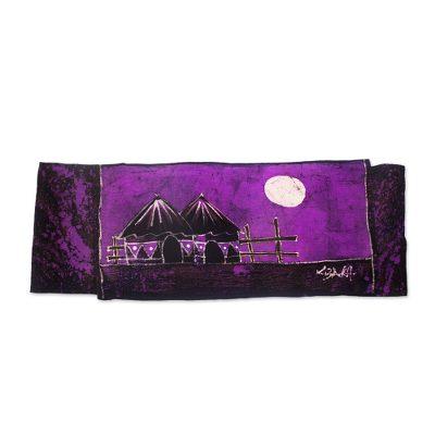 Aklowa II,'Hand Made Batik Cotton Table Runner from Ghana'