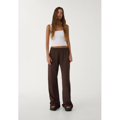 Stradivarius Wide-leg trousers Brown XL