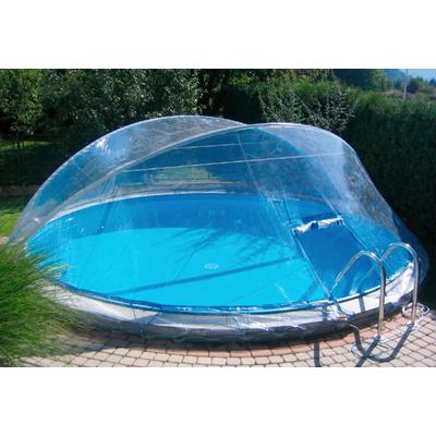 Poolverdeck KWAD "Cabrio Dome für runde Pools mit schmalem Handlauf", transparent, B:450cm H:145cm T:450cm, Polyvinylchlorid (PVC), Verdecke, in verschiedenen Größen Image