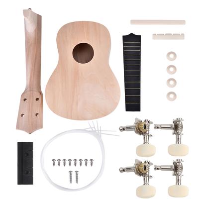 TEMU Premium 21-inch Basswood Ukelele Kit - Diy 4-string Instrument With Complete Accessories, Lightweight & Paintable, Best For Christmas